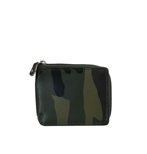 Men Camouflage Printed PU Zip Around Wallet